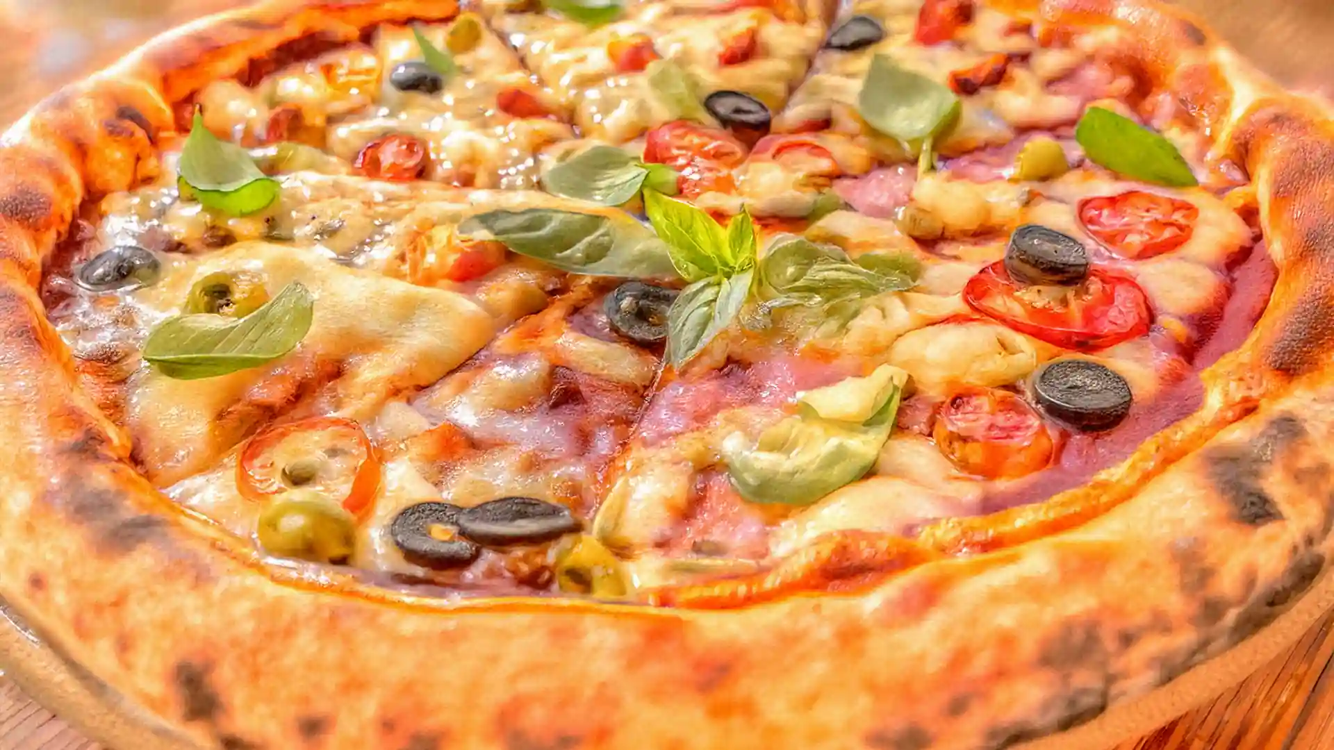freshly baked pizza