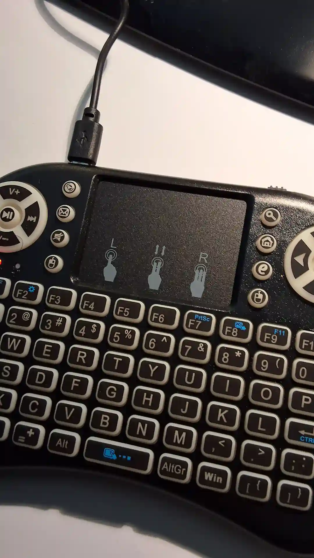 rgb wireless mini keyboard touchpad top view
